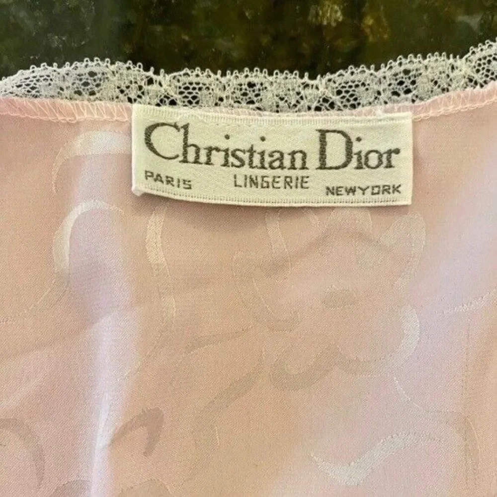 VTG Sz L DIOR *Paris Pink* Tie-Front Kimono Robe - Picture 3 of 11